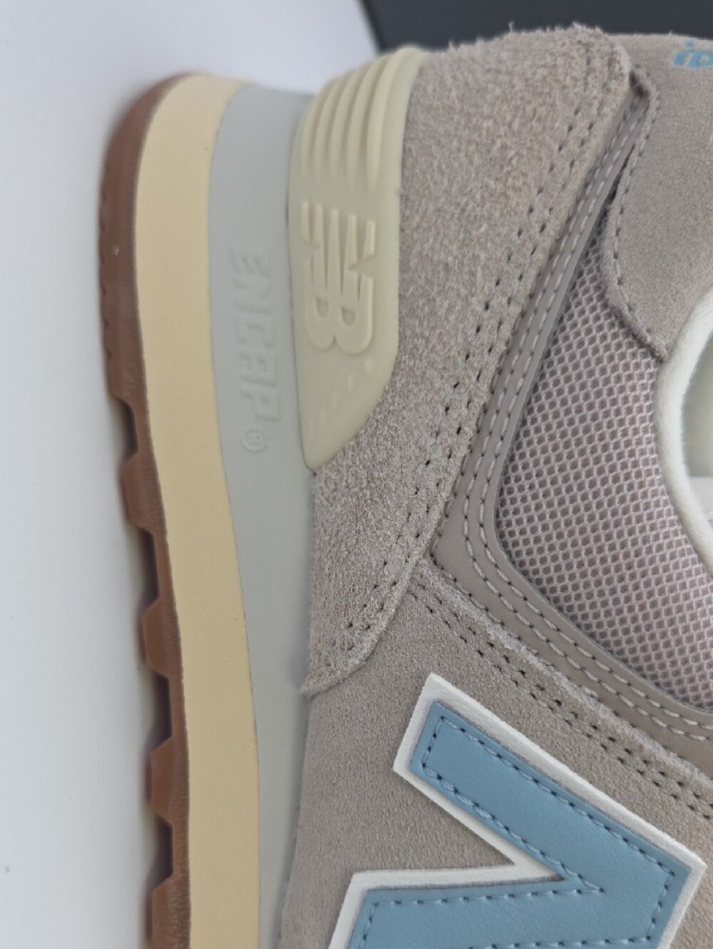 New Balance Taupe Sneakers with Light Blue N Logo - Picture 4 of 7